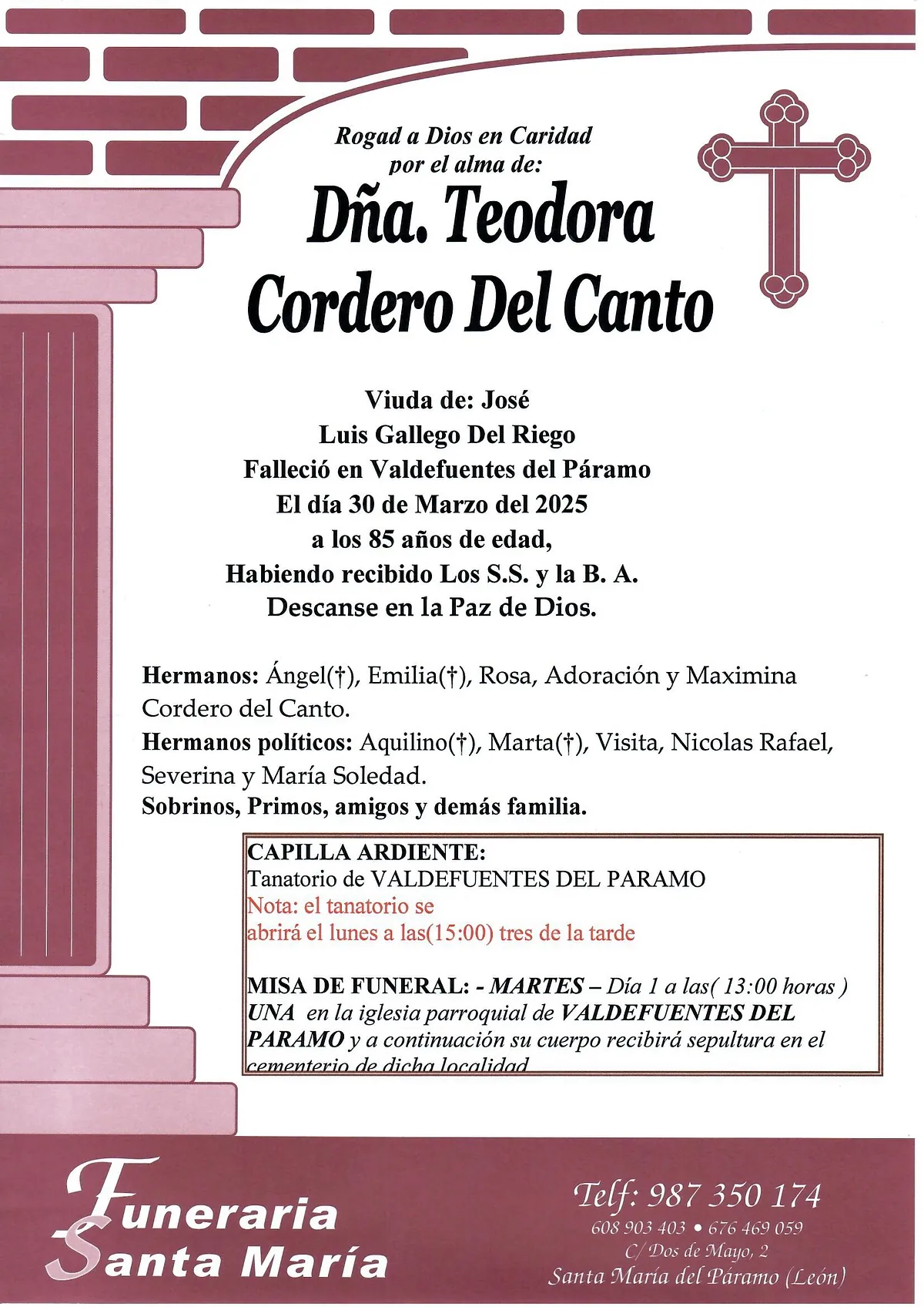 TEODORA CORDERO DEL CANTO